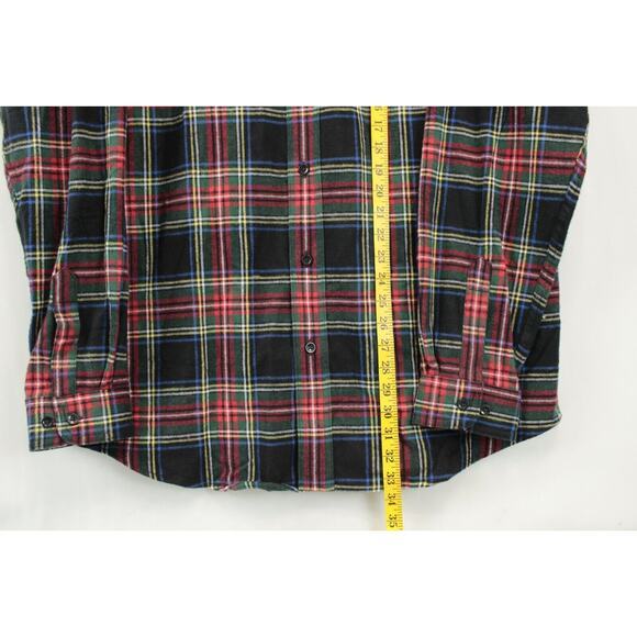 LL Bean Flannel Tartan Plaid Button Down Shirt Men XL Reg 100% Cotton Multicolor - Picture 3 of 11